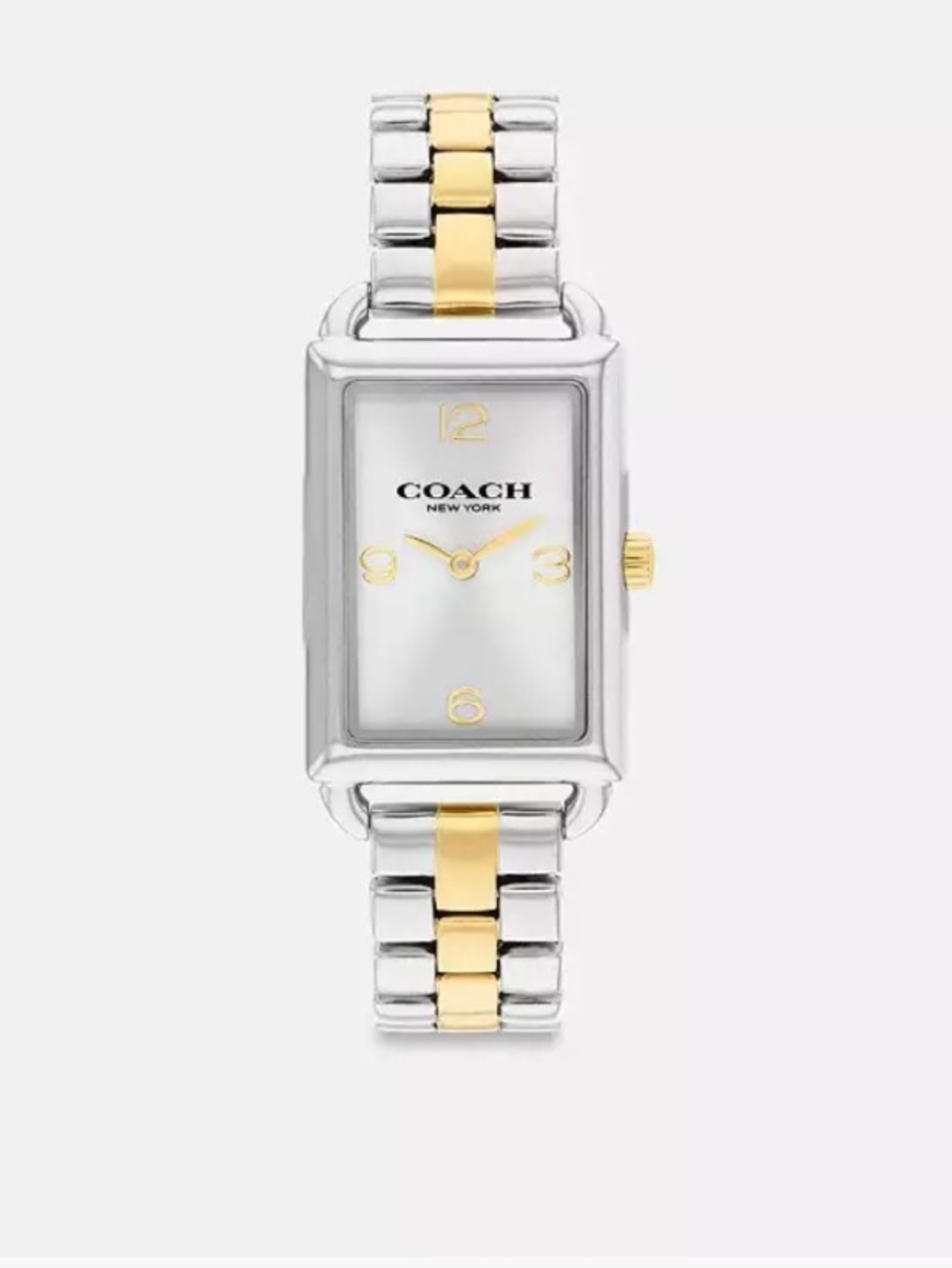 COACH Two-Tone Gold and Silver Rectangular Women's Watch